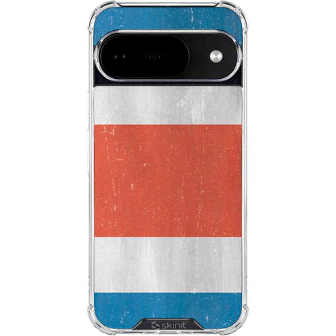 Costa Rican Flag Distressed Google Pixel 10 Clear Case